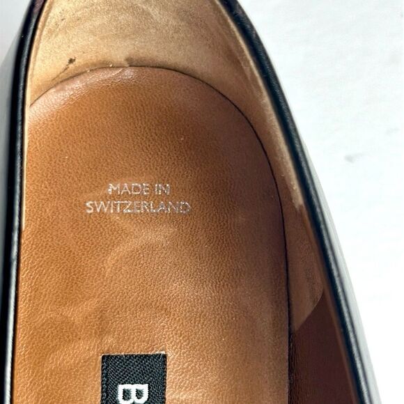 BALLY Wandei  Leather Shoes Black Low Heel Square Toe made in Switzerland US 7,5 - Picture 10 of 15